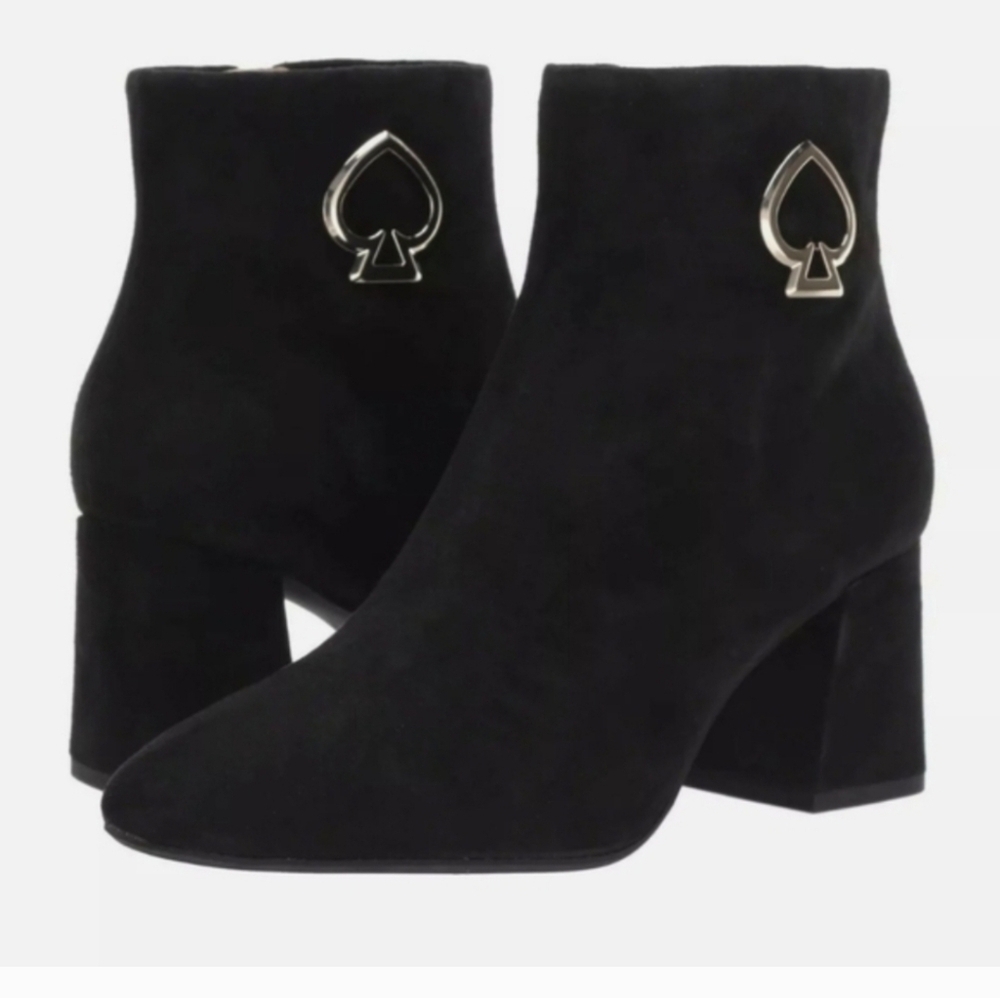 Kate Spade Women Alihandra Black Suede Ankle Boots Shoes Sz 9M